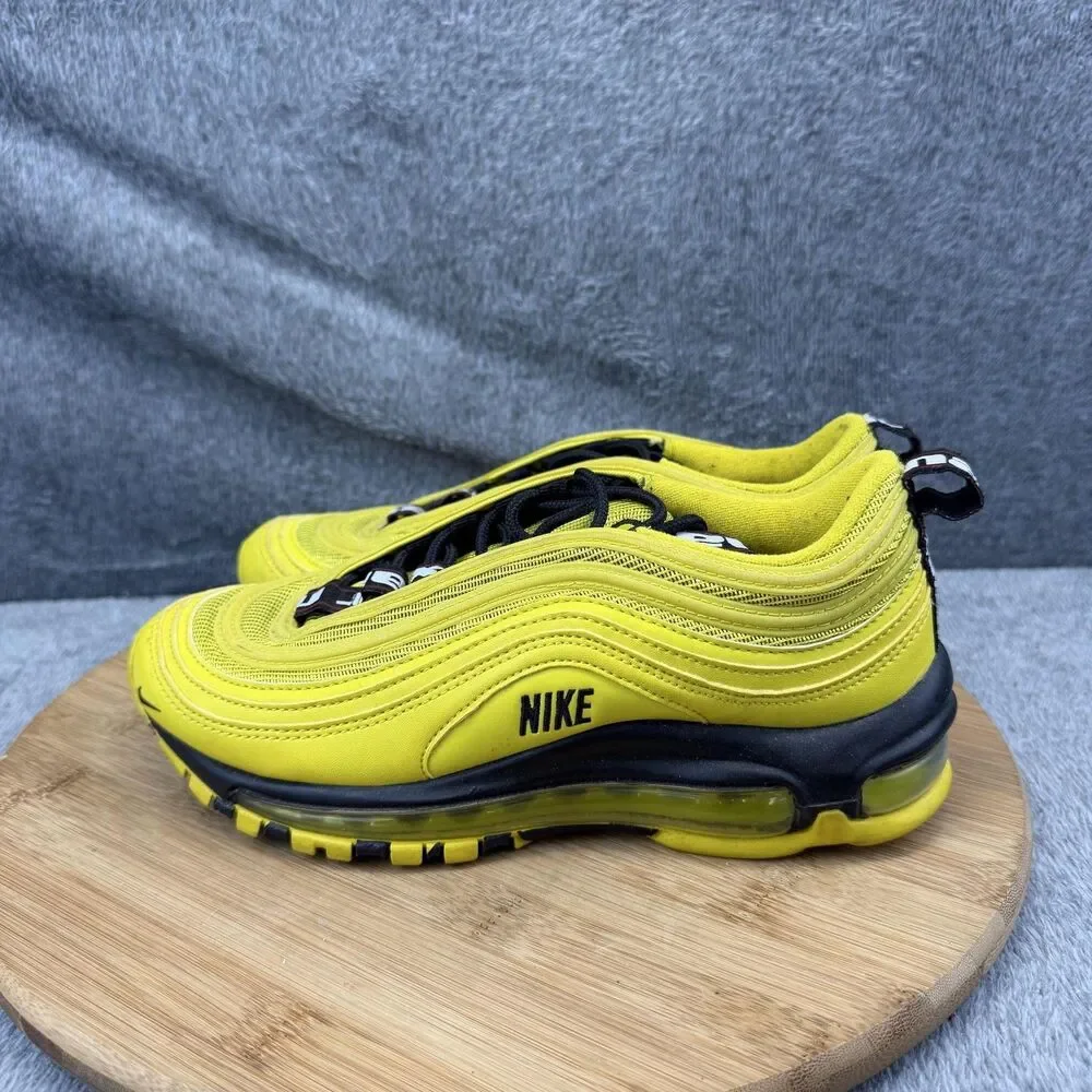 Nike Air Max 97 Shoes Boys Size 5Y Yellow Black Running Sneakers BV1242-700